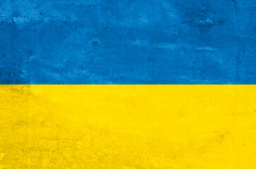 Ukraine flag with dust and vintage look