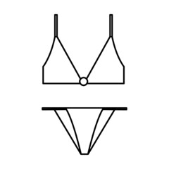 Swimsuit simple icon black. Illustration.