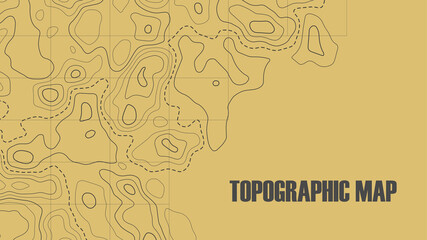 Topographic map. Geographical background of the relief. Contour maps. Terrain. Vector illustration.