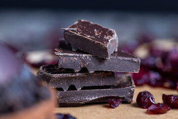 pieces of milk chocolate are lying on the table