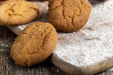 several round light cookies after cooking