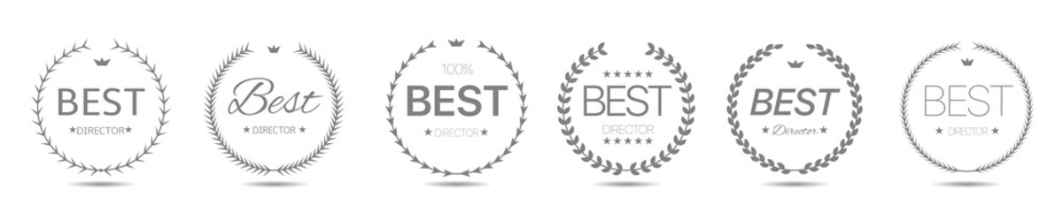 Best director Simple laurel wreath label set