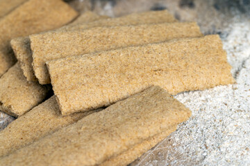 wheat long cookies stuffed with mashed different fruits