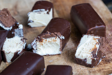 sweet cottage cheese in chocolate glaze