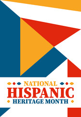 Obraz premium National Hispanic Heritage Month in United States. Celebrate annual in September and October. Latin American and Hispanic ethnicity culture. National fabric vector textures. Traditional festival
