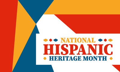 National Hispanic Heritage Month in United States. Celebrate annual in September and October. Latin American and Hispanic ethnicity culture. National fabric vector textures. Traditional festival