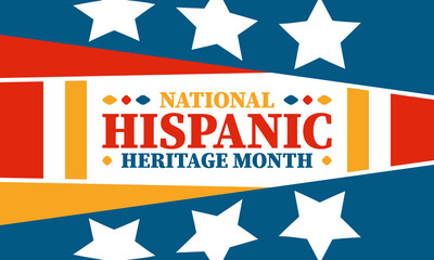 National Hispanic Heritage Month in United States. Celebrate annual in September and October. Latin American and Hispanic ethnicity culture. National fabric vector textures. Traditional festival