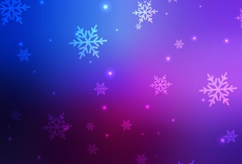 Fototapeta na wymiar Dark Pink, Blue vector pattern in Christmas style.