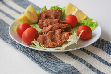 Traditional Turkish Raw Meat. ( Cig Kofte ) Turkish food
