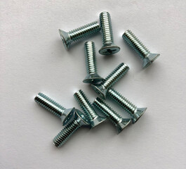 Chrome Bolts on a white background