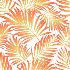 Fototapeta na wymiar Palm. Seamless pattern with branches and leaves of tropical plants.Vector image. 
