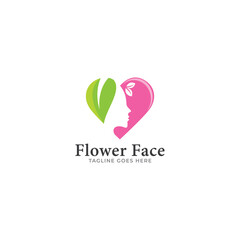 woman face love leaf logo design, inspiration design for beauty salon, beauty treatment and therapy
