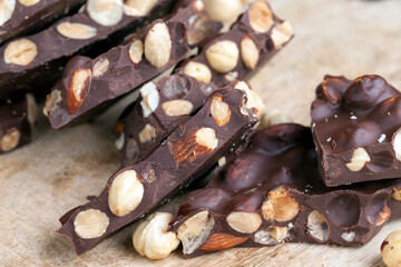 homemade chocolate with a large number of nuts