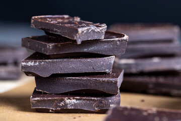 pieces of milk chocolate are lying on the table