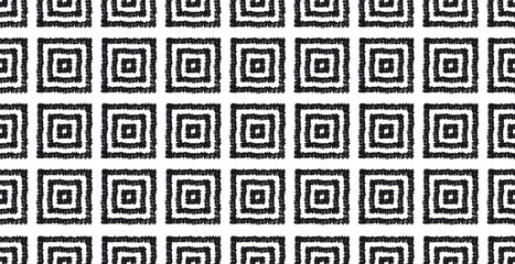 Geometrisches nahtloses Muster Quadrate schwarz weiß handgezeichnet, für Teppiche, Tapete, Interieur, Kritzeleien, Hintergründe