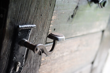 Close-up shot of an old door knop