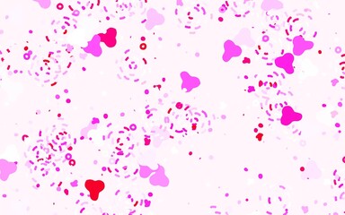 Light Pink vector background with abstract shapes.