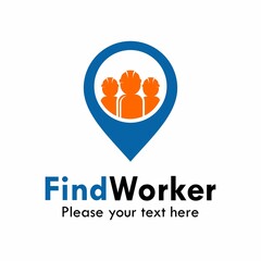 Find job pin logo symbol template illustration