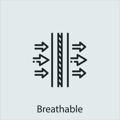 breathable icon vector icon.Editable stroke.linear style sign for use web design and mobile apps,logo.Symbol illustration.Pixel vector graphics - Vector