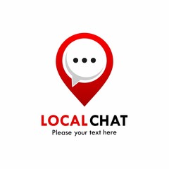 Local chat logo template illustration. there are chat symbol with find