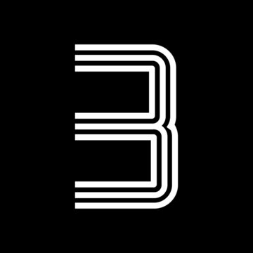 Line numbers logo template illustration. there is number 3