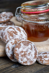 iced sugar gingerbread on a cutting board