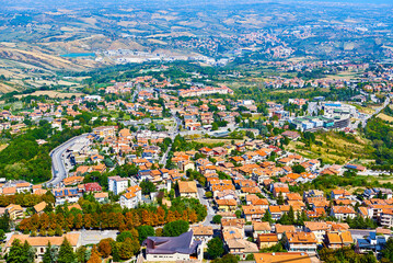 Panorama of Republic of San Marino and Italy	
