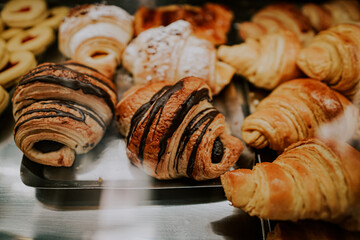 croissant in a bakery in lisbon portugal