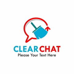 Clear chat logo template illustration. there are chat with broom