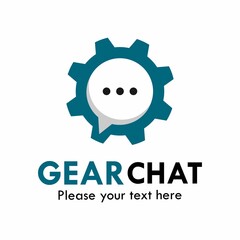 Gear chat logo design template illustration