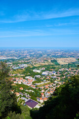 Panorama of Republic of San Marino and Italy