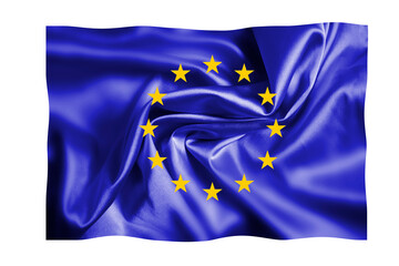 European flag silk fabric background