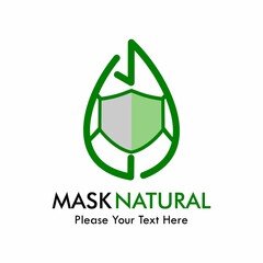 Mask natural logo template illustration. there are leaf with mask.suitable for medical