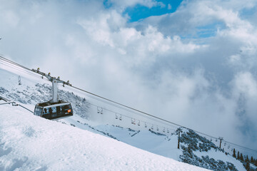View from the Nordkette Alps mountain landscape in Innsbruck