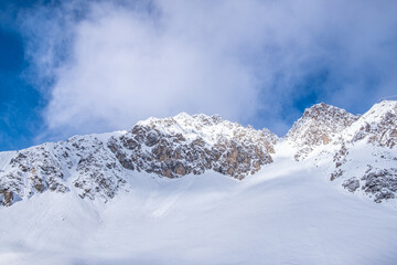Fototapeta na wymiar View from the Nordkette Alps mountain landscape in Innsbruck