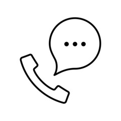 WebPhone simple line flat icon, telephone support symbol. Call us concept. illustration