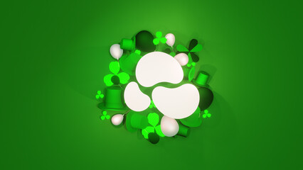 Background Green Shapes | St. Patrick's Day | Saint Patricks Day | Loop,  Hat, 3d Background, Animation, 4k,Apple ProRes.	