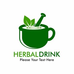 Herbal drink logo template illustration