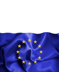 European flag silk fabric background