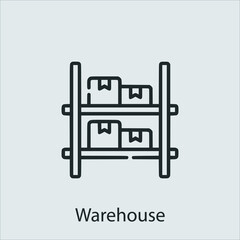 warehouse icon vector icon.Editable stroke.linear style sign for use web design and mobile apps,logo.Symbol illustration.Pixel vector graphics - Vector