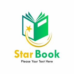 Star book logo template illustration. suitable for education