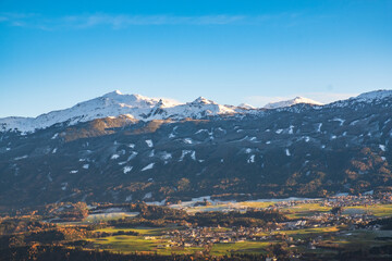 View from the Nordkette Alps mountain landscape in Innsbruck