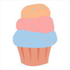 Cupcake dessert, vector illustrator. cartoon design, Vector illustration