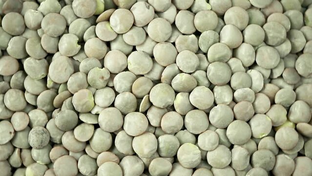 Green lentils rotation background.  Vegetarian foods. Haelthy food.