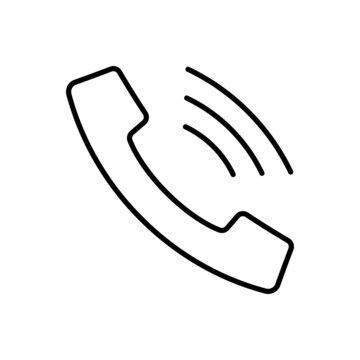 WebPhone simple line flat icon, telephone support symbol. Call us concept. illustration