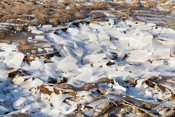 a thick layer of ice formed on the territory of the field