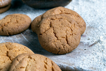 several round light cookies after cooking