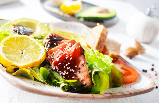 salad with vegetables and tuna, diet food