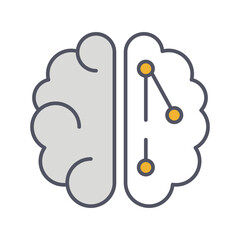 Brainstorm Line Icon. Lightning in brain innovation logo. Illustration