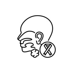 Cancer throat color line icon. Human diseases.